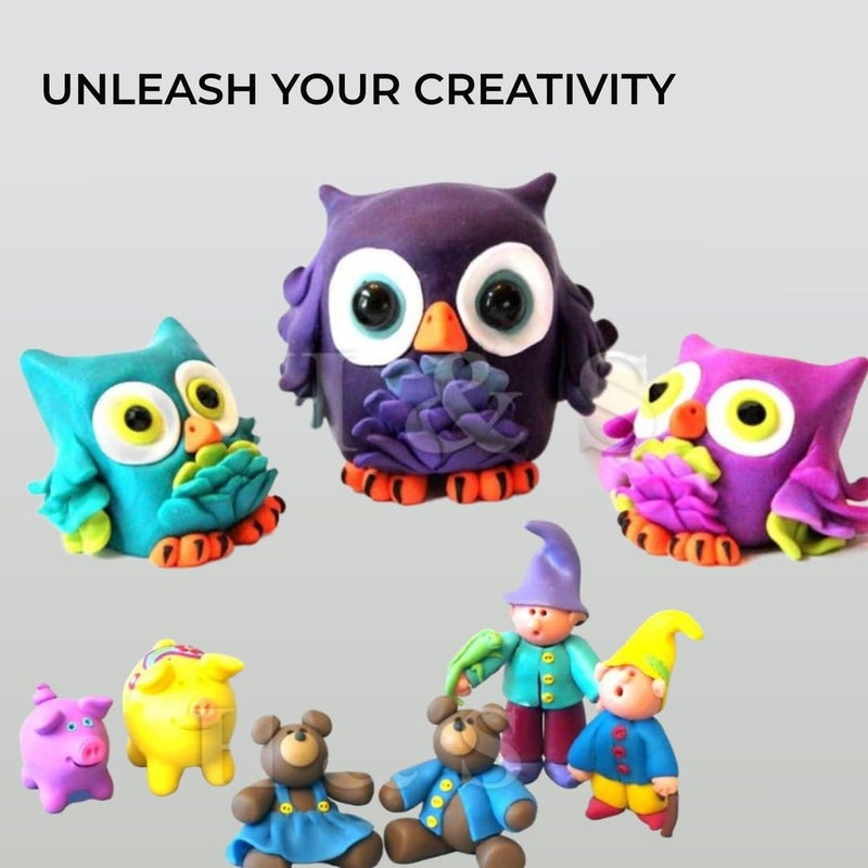 H&S Polymer Clay Modeling Kit â€“ 26 Colors, 5 Sculpting Tools â€“ Oven Bake Molding Set for Kids & Adults - Image 5